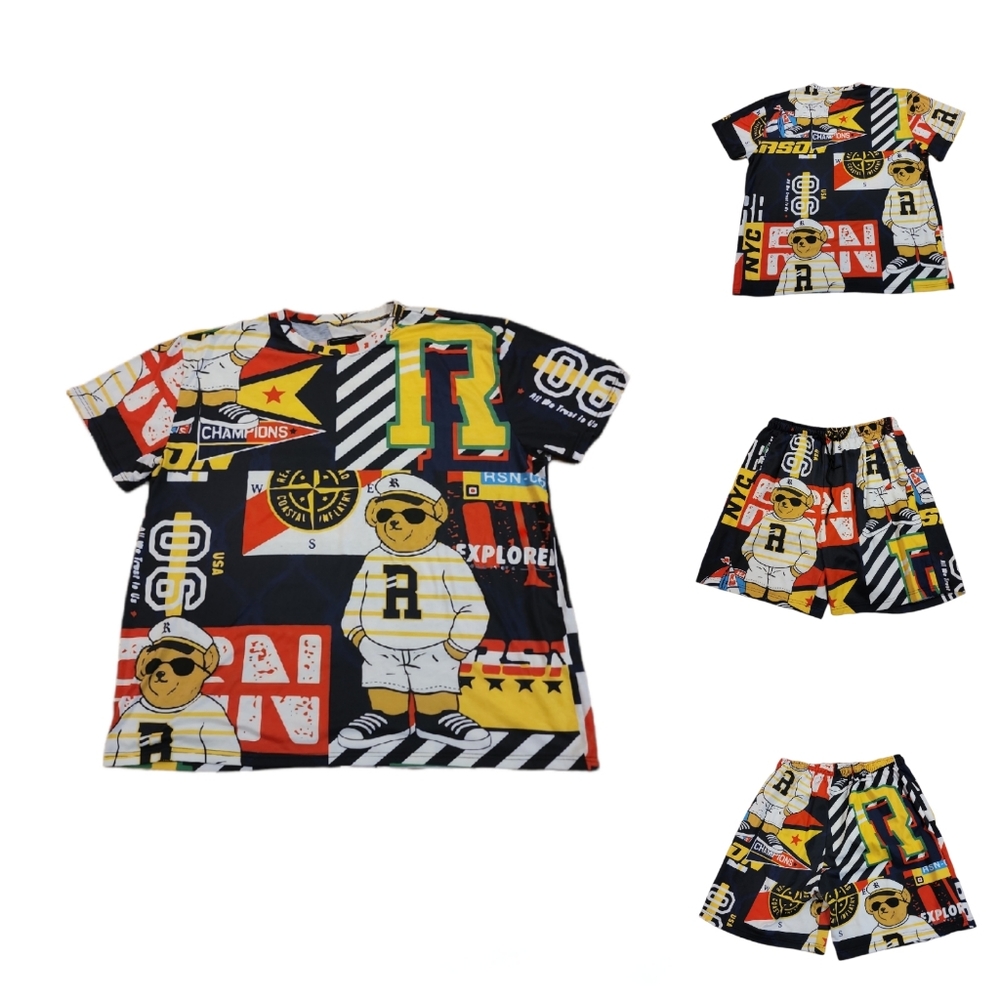 Men's  Reason "Sailor Bear",  Two Piece Short Set Size 4XL